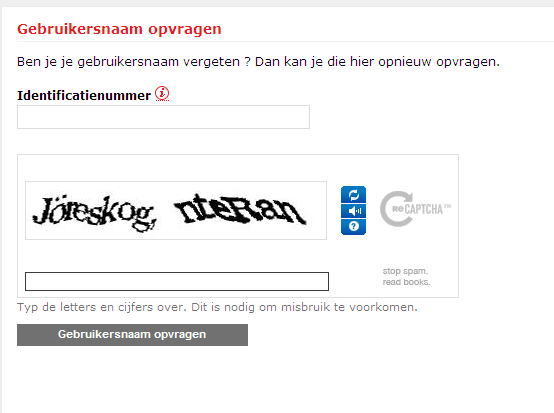 gebruikersnaam opvragen