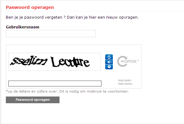 paswoord opvragen